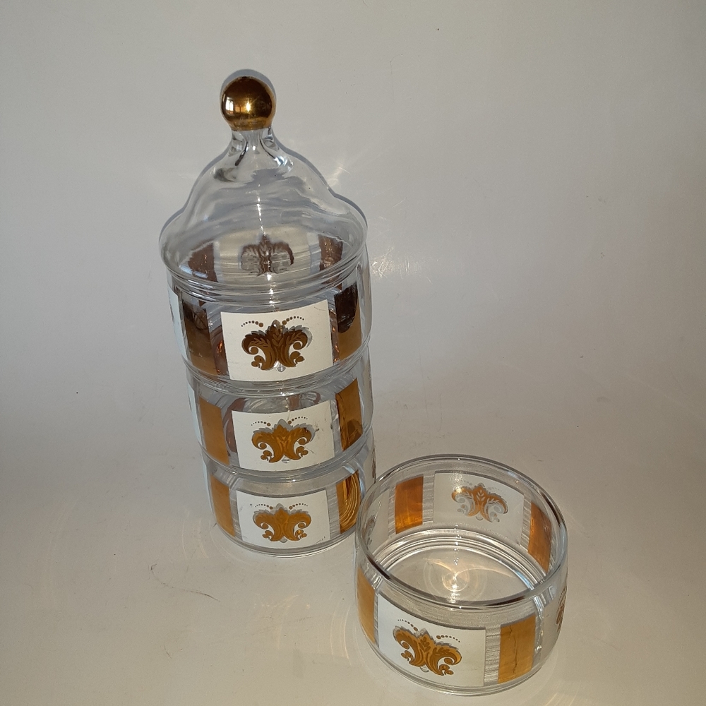 Vintage Stacking Snack/Apothecary Jar bonus bowl